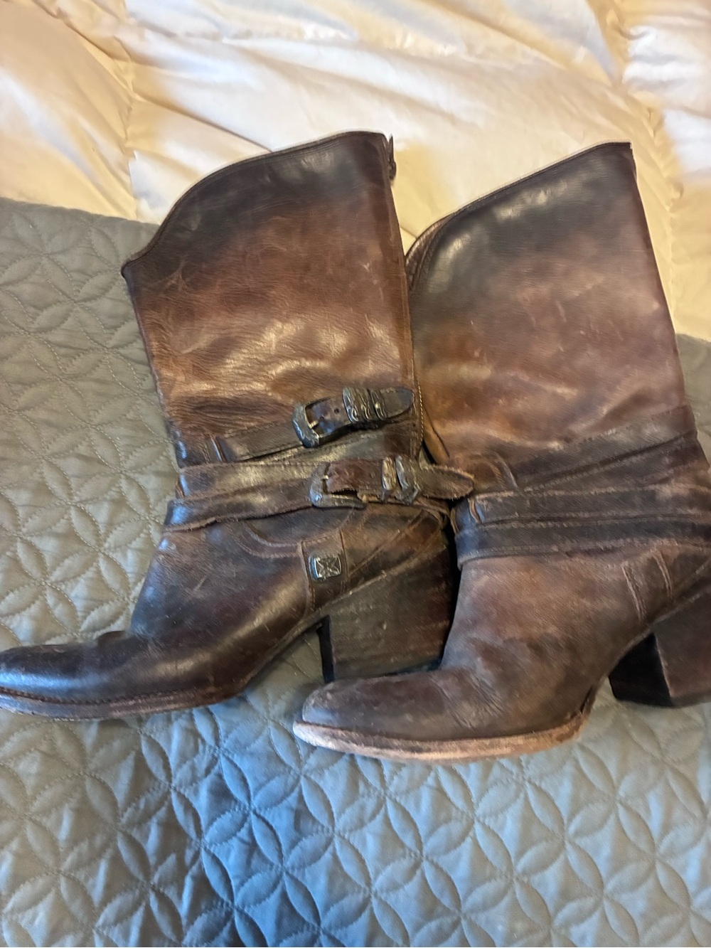 Freebird by Steven Brown Leather Mid-Calf Heeled Boots